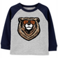 Camiseta de algodão com estampa de urso Carter's Toddler Boy's, azul, tamanho 3T
