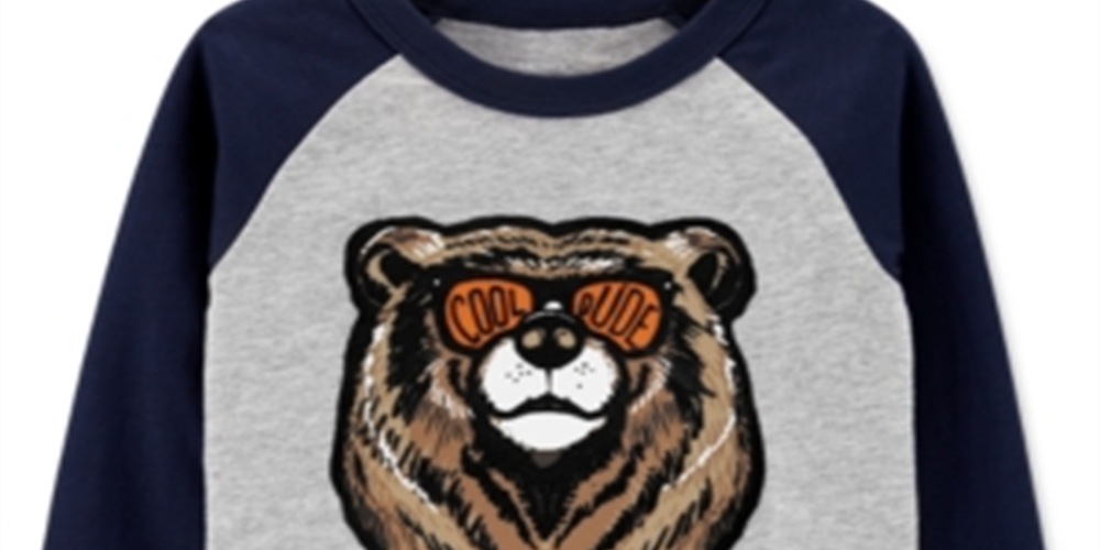 Camiseta de algodão com estampa de urso Carter's Toddler Boy's, azul, tamanho 3T