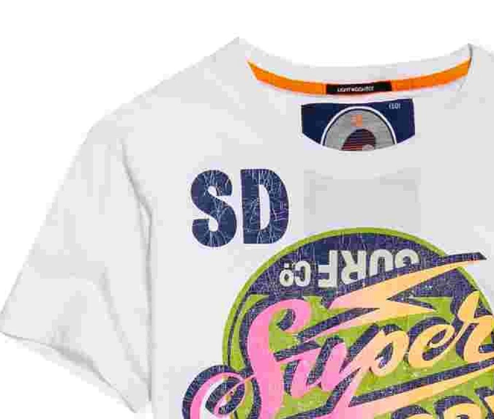 Camiseta masculina com estampa gráfica Superdry, tamanho natural, tamanho XX-G
