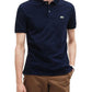 Camisa polo masculina Lacoste de manga curta e gola alta, azul, tamanho 9