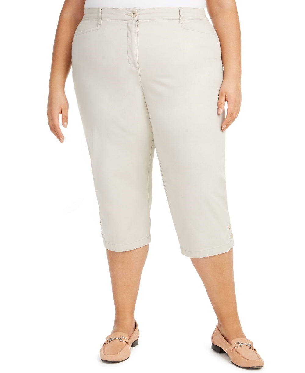 Calça Capri Plus Size Karen Scott Feminina Cinza Tamanho 20W
