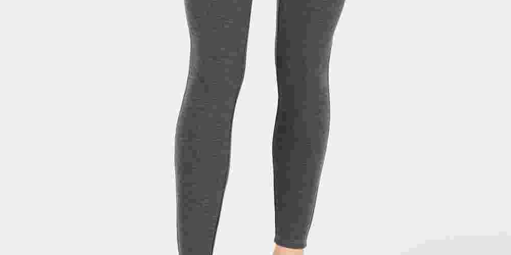 Leggings femininas Heather Active Wear da Maison Jules, cinza, tamanho médio
