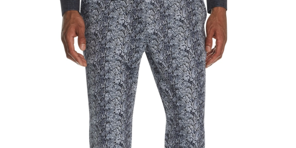 Calça Masculina Tallia Grande Estampa Pele de Cobra Jogger Stretch Cinza Tamanho Grande