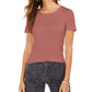 Camiseta feminina com decote redondo Style &amp; Co, rosa, tamanho médio