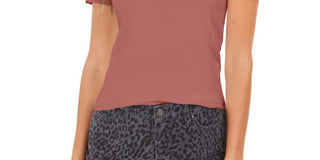 Camiseta feminina com decote redondo Style &amp; Co, rosa, tamanho médio