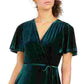 Vestido envelope falso de veludo feminino Vince Camuto, verde, tamanho 14