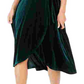 Vestido envelope falso de veludo feminino Vince Camuto, verde, tamanho 14