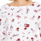 Camiseta feminina estampada de algodão pima Charter Club, branca, tamanho pequeno G