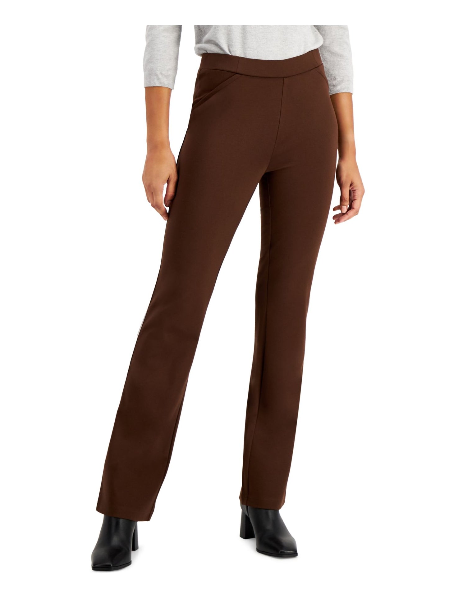 Calça Bootcut Feminina Style &amp; Co Comfort Waist Marrom Tamanho Petite M