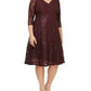 Vestido de renda com lantejoulas SLFashions feminino plus size vinho pequeno pequeno