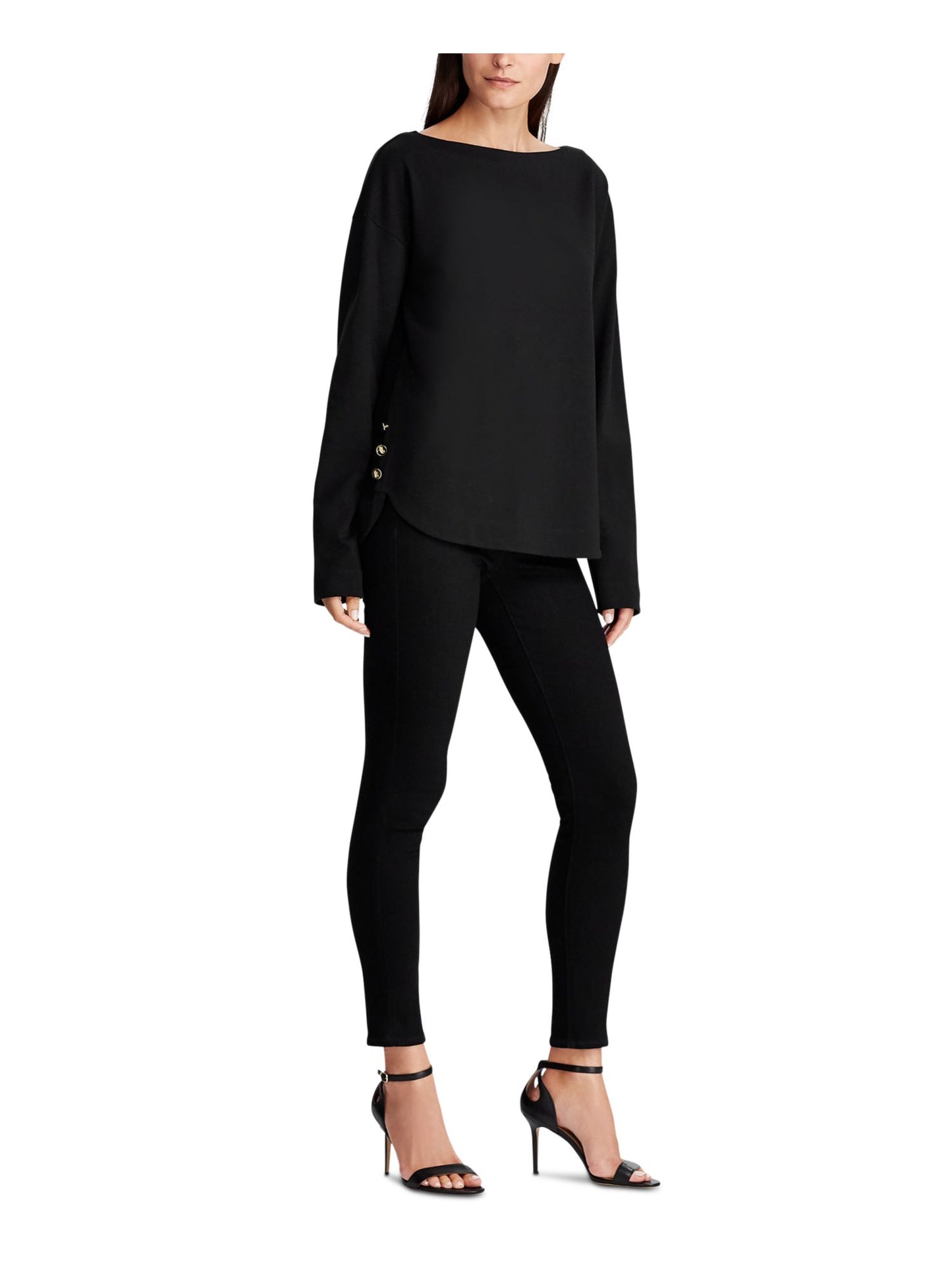 Blusa Ralph Lauren Feminina com Botões e Decote Canoa Verde Tamanho X-G