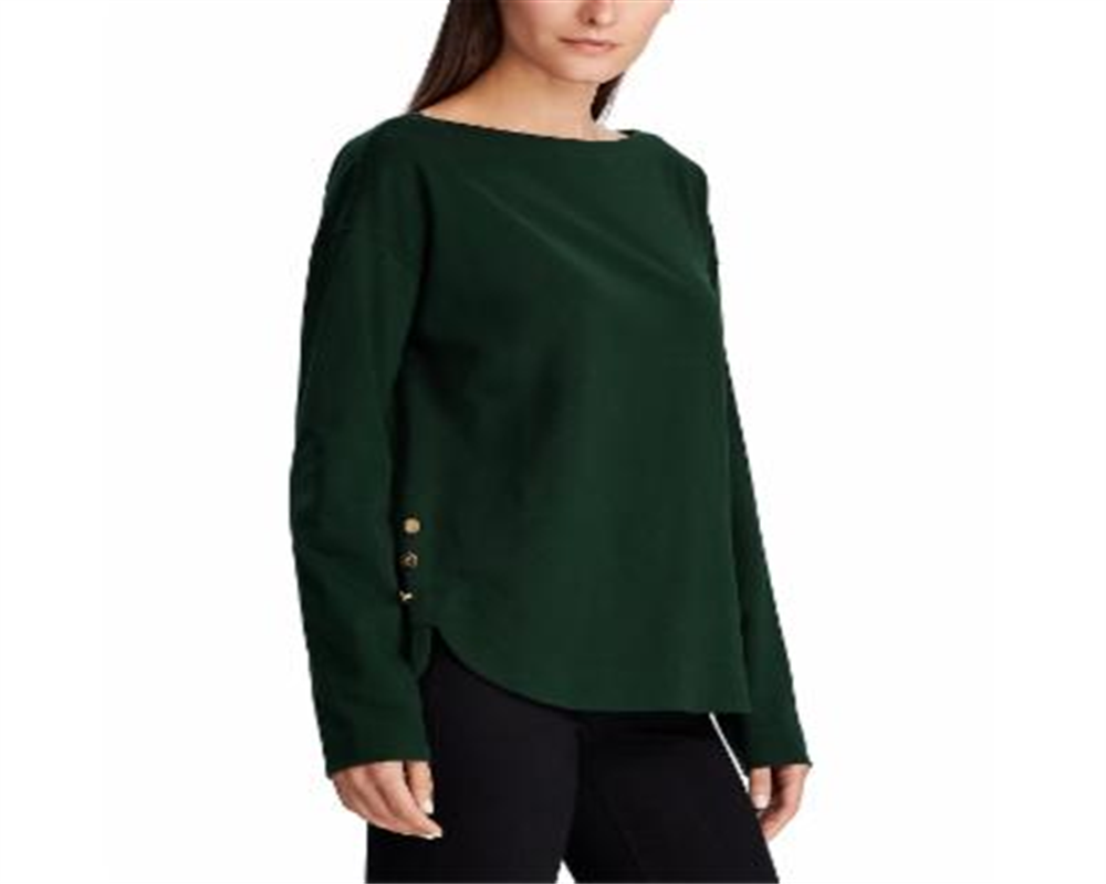 Blusa Ralph Lauren Feminina com Botões e Decote Canoa Verde Tamanho X-G