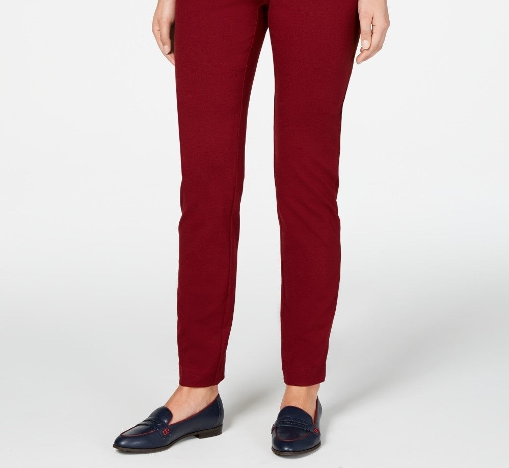 Calça feminina Charter Club Petite Pull-On Ponte-Knit Vinho Tamanho 6 P