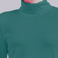 Karen Scott Blusa feminina de gola alta e manga comprida em algodão genuíno jade, verde, tamanho M