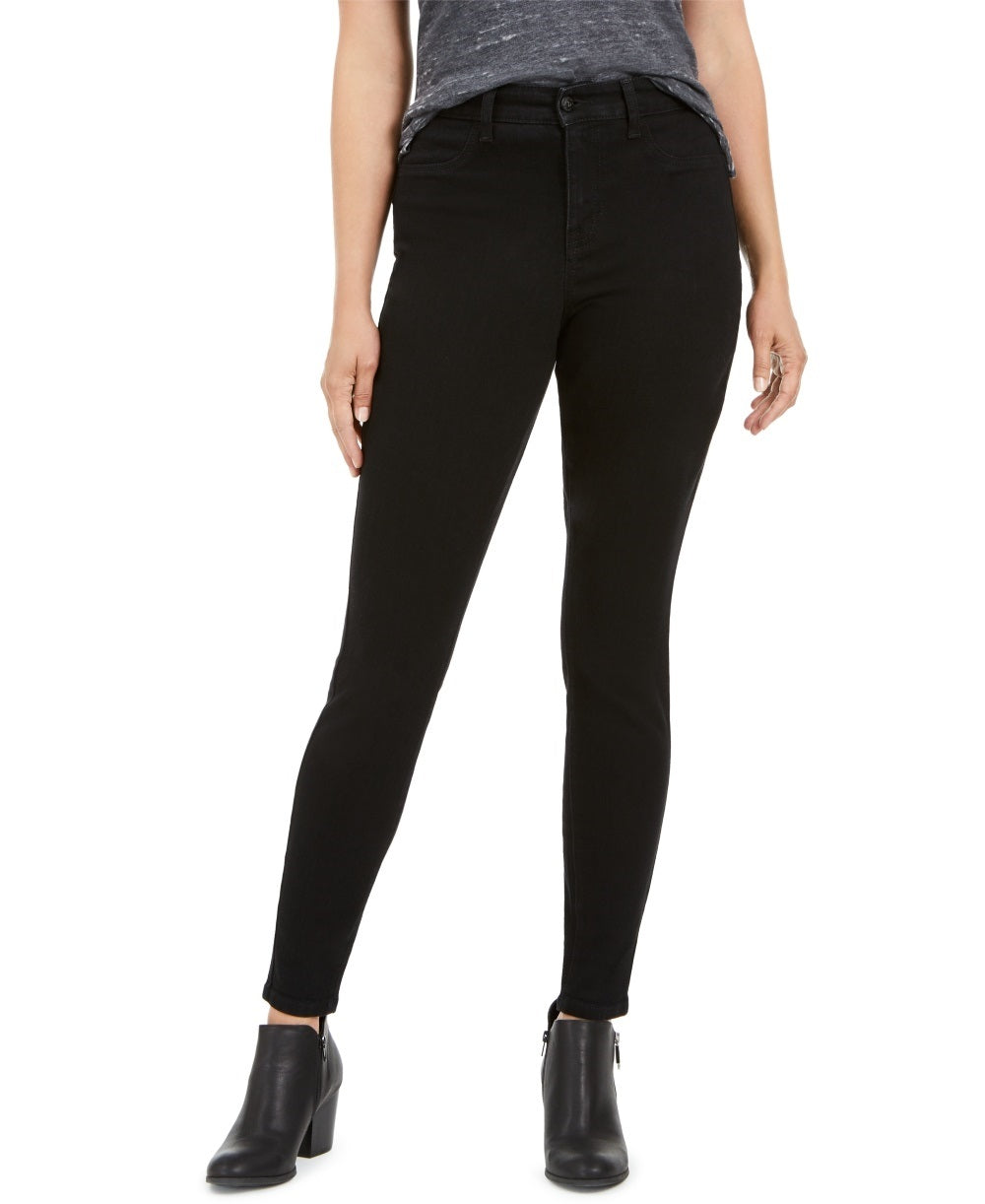 Calças jegging femininas de cintura alta e ajuste curvilíneo, pretas, tamanho 6, da Style &amp; Co
