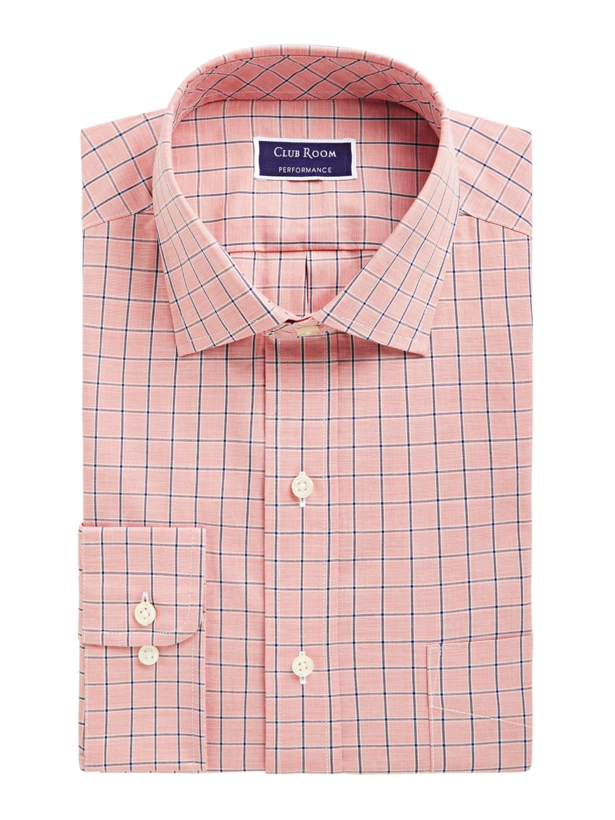 Camisa xadrez masculina Club Room Regular Fit com botões, tamanho XL, cobre