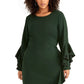 Vestido tubinho com babados plus size da Rachel Rachel Roy, tamanho 14W, verde, moderno, feminino