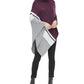 Calvin Klein Poncho Suéter Listrado Feminino Roxo Tamanho P
