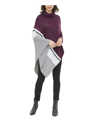 Calvin Klein Poncho Suéter Listrado Feminino Roxo Tamanho P