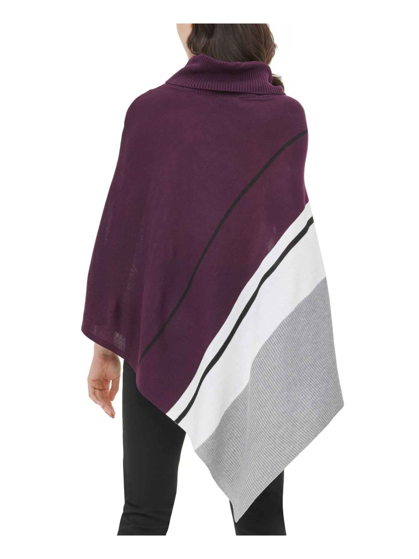 Calvin Klein Poncho Suéter Listrado Feminino Roxo Tamanho P