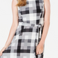 Vestido midi xadrez feminino Charter Club, preto, tamanho extragrande
