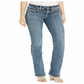 Calça jeans feminina Suki de cintura média, ajuste curvilíneo, slim bootcut, azul, tamanho 24x33, da Silver Jeans Co.