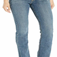 Calça jeans feminina Suki de cintura média, ajuste curvilíneo, slim bootcut, azul, tamanho 24x33, da Silver Jeans Co.