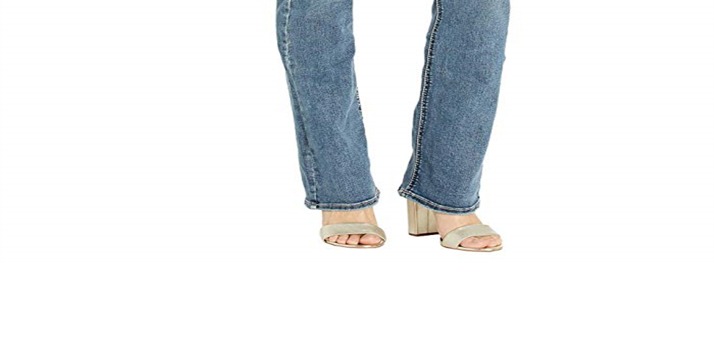 Calça jeans feminina Suki de cintura média, ajuste curvilíneo, slim bootcut, azul, tamanho 24x33, da Silver Jeans Co.