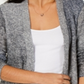 Cardigan feminino estilo &amp; co com decote em V aberto e manga comprida, preto, tamanho G