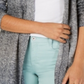 Cardigan feminino estilo &amp; co com decote em V aberto e manga comprida, preto, tamanho G