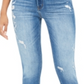 Calça jeans skinny feminina Flying Monkey, azul, tamanho 31, cropped e desgastada