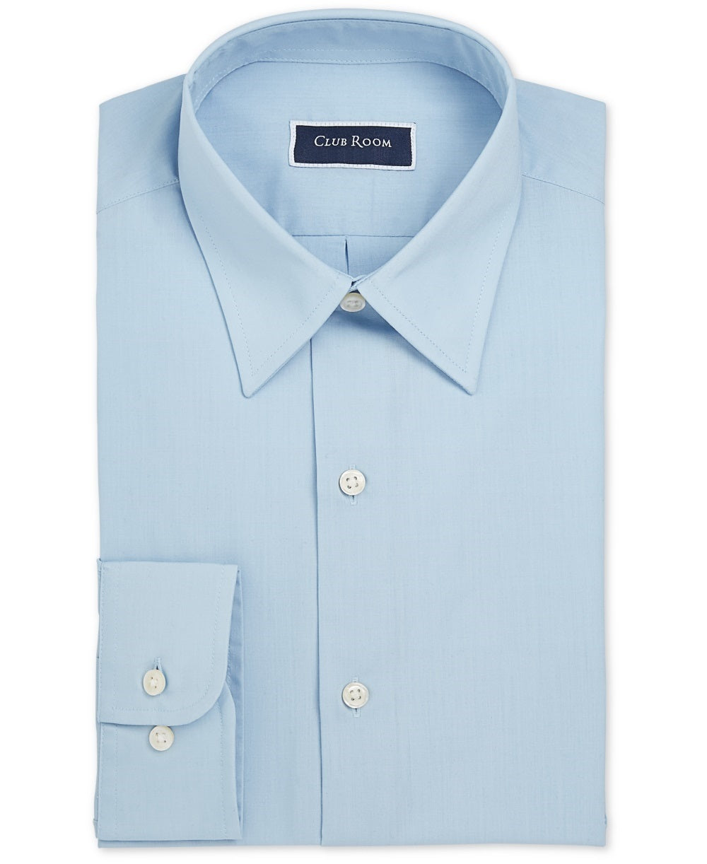 Camisa social masculina Club Room Regular Fit Solid Azul Marinho Tamanho 32-33