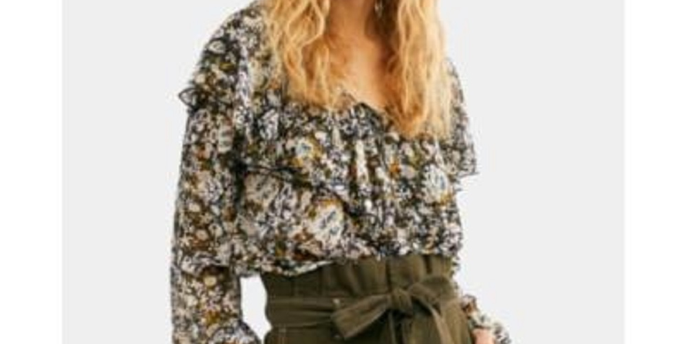 Calça feminina Splendor In The Grass Paperbag cintura verde tamanho 0 da Free People