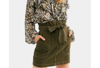 Calça feminina Splendor In The Grass Paperbag cintura verde tamanho 0 da Free People