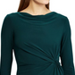 Vestido de coquetel Ralph Lauren feminino, manga 3/4, gola alta, acima do joelho, verde, tamanho 8 P