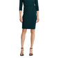 Vestido de coquetel Ralph Lauren feminino, manga 3/4, gola alta, acima do joelho, verde, tamanho 8 P