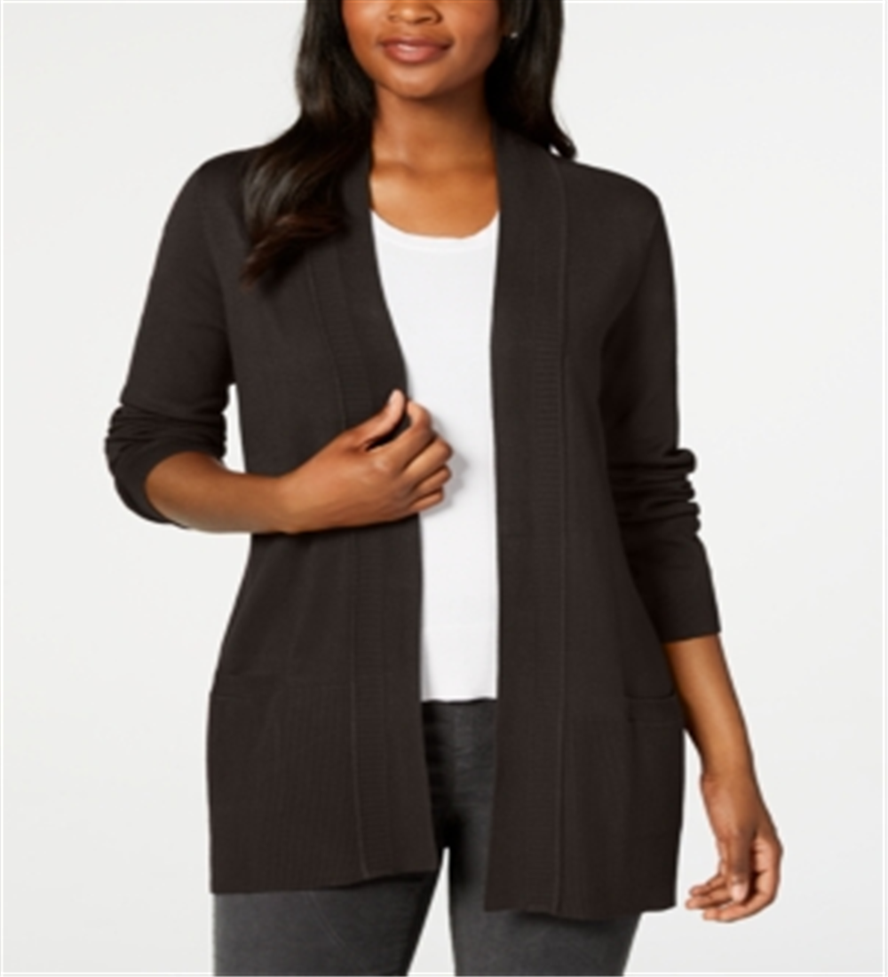 Karen Scott Cardigan Feminino Frente Aberta Marrom Tamanho XS