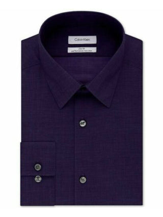 Camisa social masculina Calvin Klein manga comprida roxa tamanho 17,5 x 36 x 37