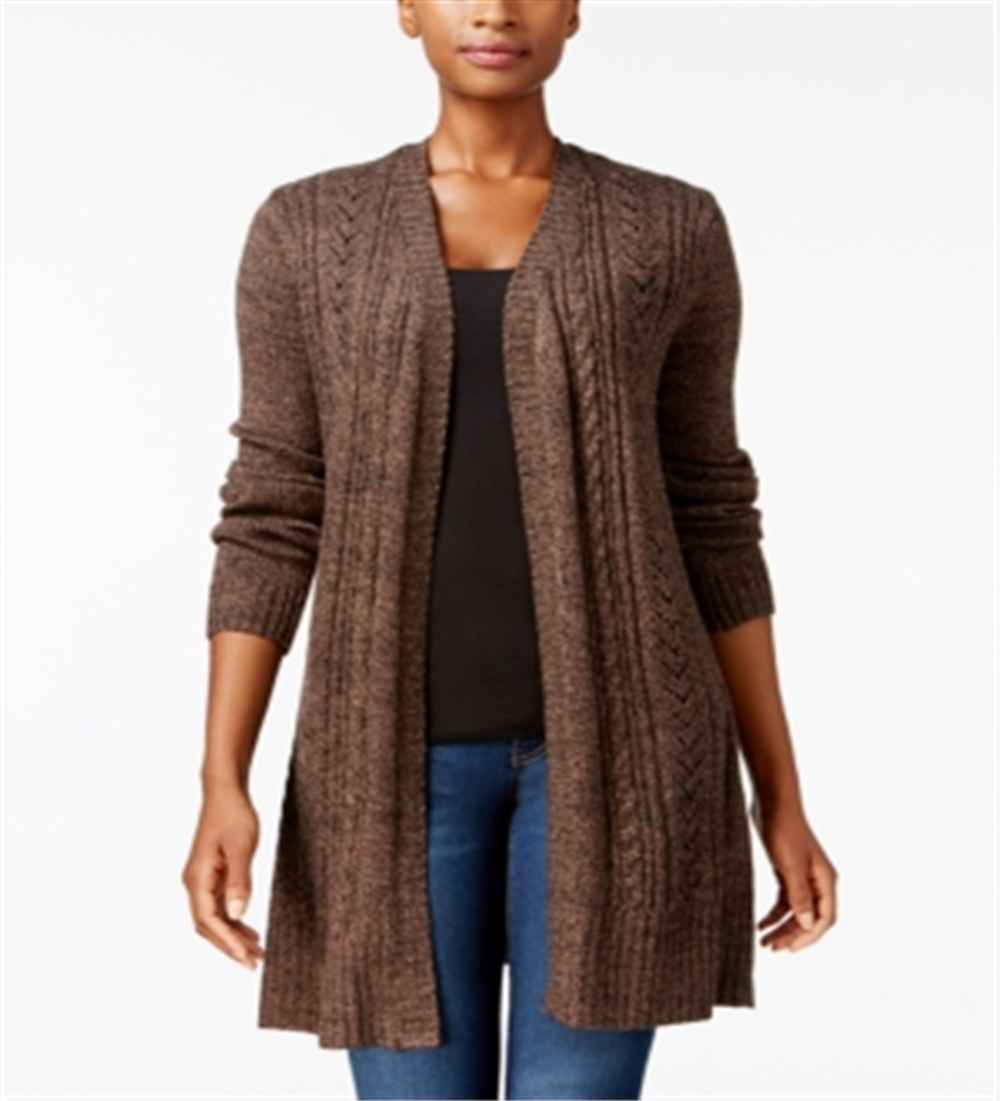 Karen Scott Cardigan Duster Feminino Marrom Tamanho Pequeno P/M