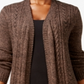 Karen Scott Cardigan Duster Feminino Marrom Tamanho Pequeno P/M