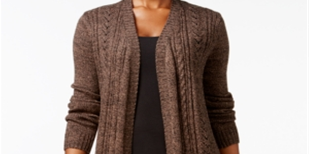 Karen Scott Cardigan Duster Feminino Marrom Tamanho Pequeno P/M