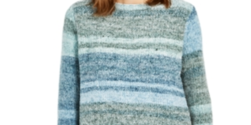 Suéter feminino de chenille com gola redonda estilo &amp; co, verde, tamanho pequeno GG