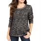 Suéter feminino com cílios mesclados Style &amp; Co, preto, tamanho pequeno