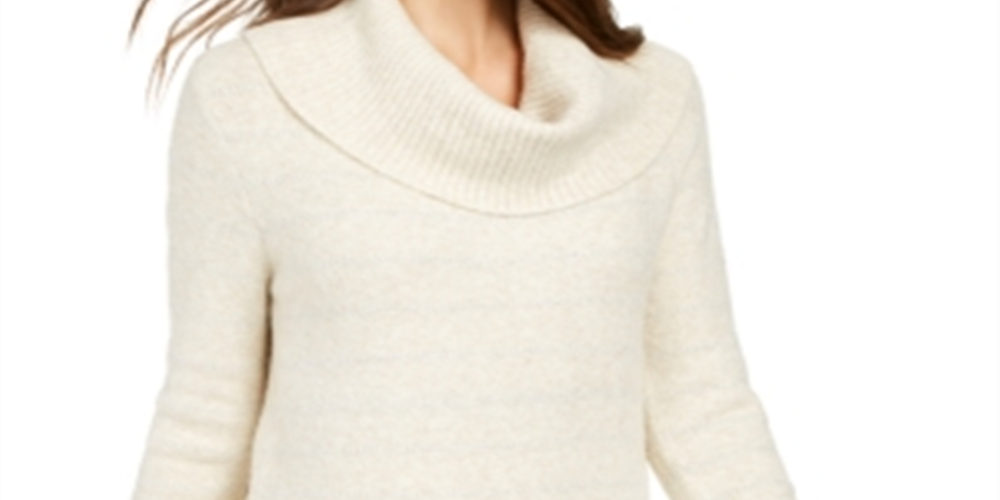 Suéter feminino de gola alta listrado metálico estilo &amp; co, marrom, tamanho pequeno