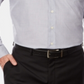 Camisa social listrada masculina Kenneth Cole Regular Fit, cinza, tamanho 27