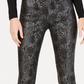 Calça skinny feminina plus size com acabamento metálico e estampado INC International Concepts, preta, tamanho 18