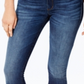 Calça jeans skinny feminina Emma de cintura média e bainha desfiada, tamanho 27, azul, STS Blue