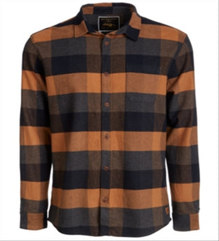 Quiksilver Men's Stretch Flannel Reg Shirt Brown Size Large