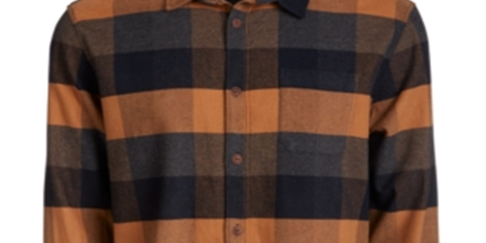 Camisa de flanela elástica masculina Quiksilver marrom tamanho grande