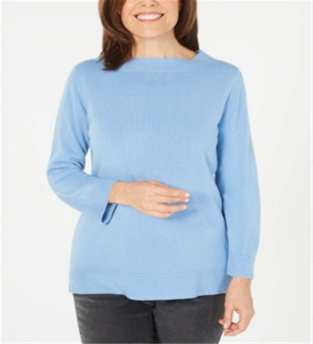 Karen Scott Suéter Feminino Gola Canoa Azul Tamanho Pequeno P/M